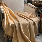 APCSHOP 24北欧风轻奢家居纯羊毛牀尾毯沙发空调房办公室流苏盖毯