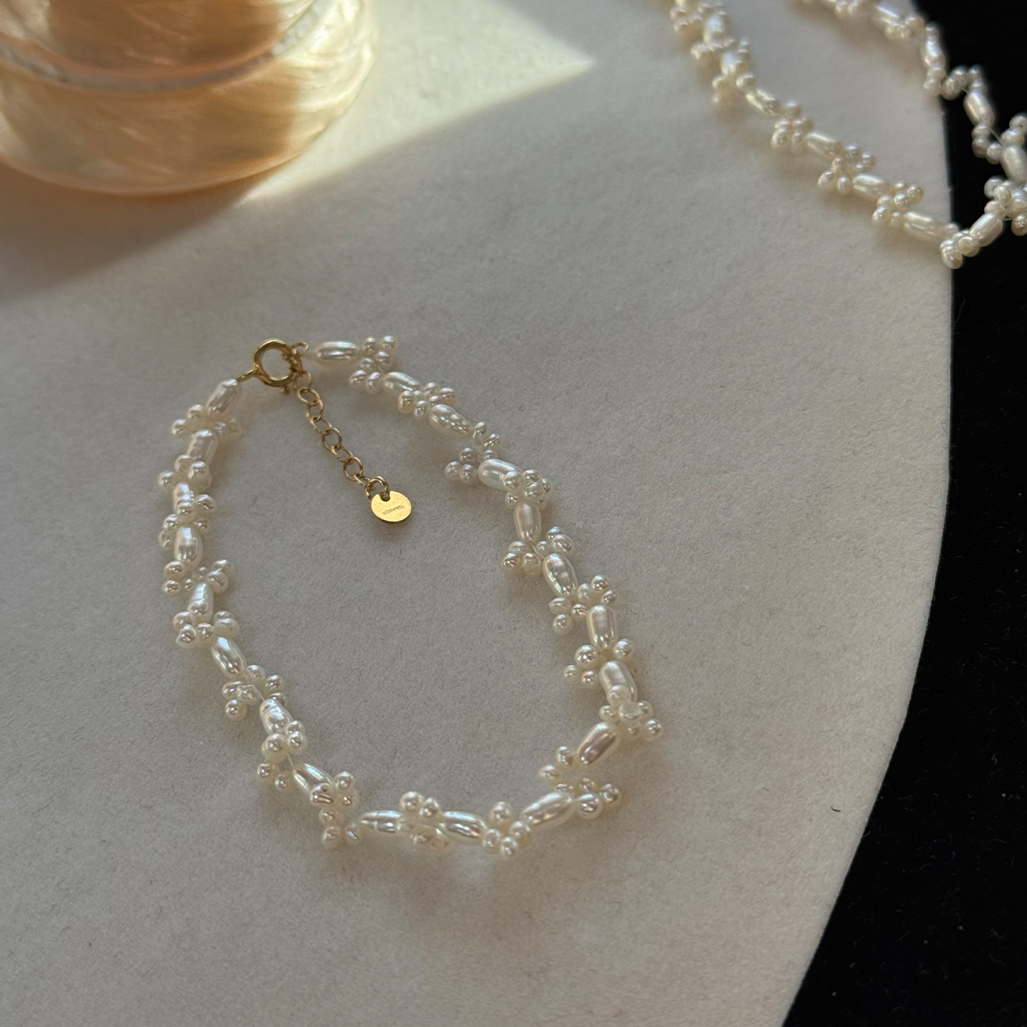 2.5mm米珠天然淡水珍珠手链2近圆编织手串