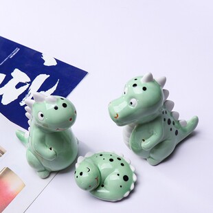 创意手工陶瓷卡通爱龙宝动物小恐龙桌面香器桌面