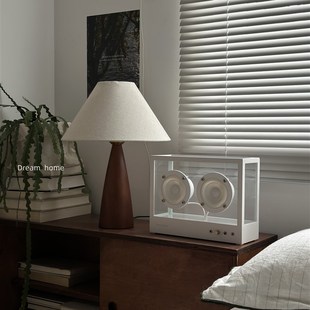 ho中古风实木台灯侘寂风卧室质感新复古气氛床头灯