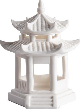 六角凉亭茶宠精品高档陶瓷家居茶玩茶桌茶台装饰茶具