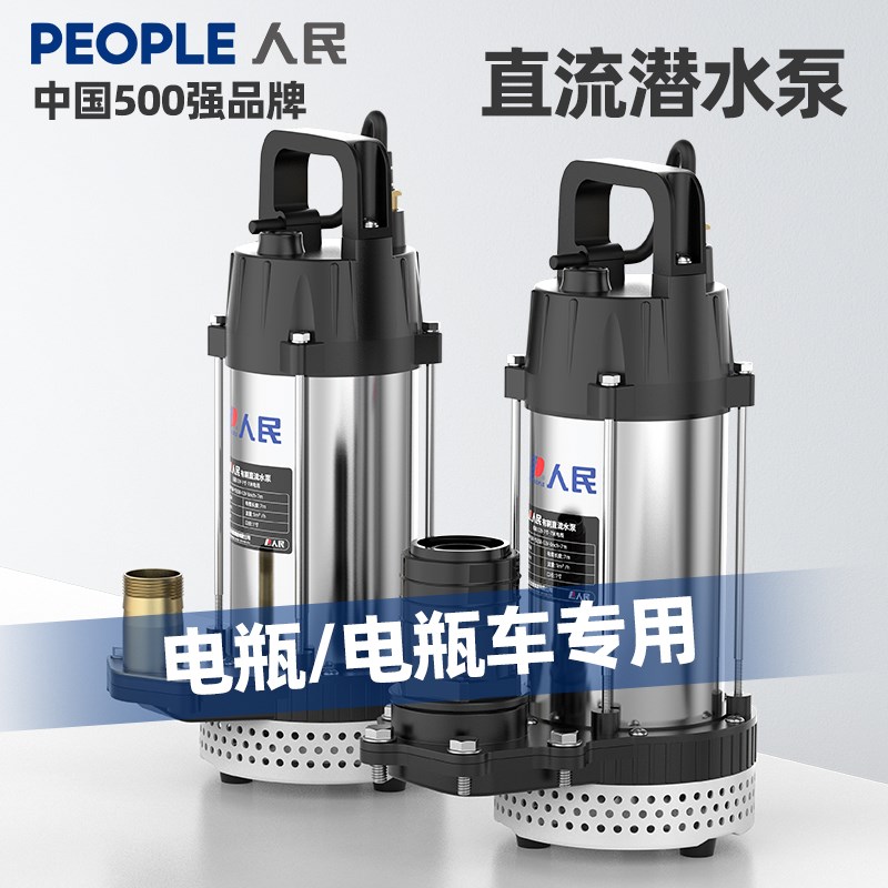 人民直流潜水泵12V2V8V0V72V小型电动车抽水泵农用灌溉抽水机