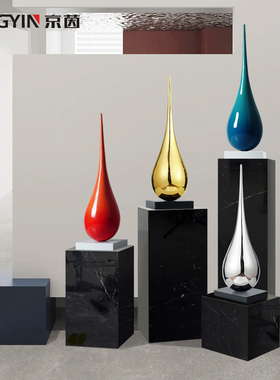 入户玄关水滴装饰品样板房现风客厅电视柜雕塑艺术品