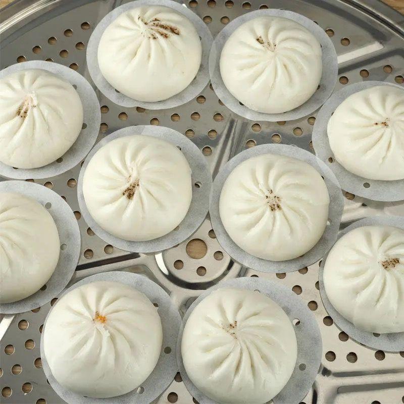 蒸笼纸不粘圆形包子馒头r纸垫一次性家用食品级不沾蒸锅油纸蒸笼