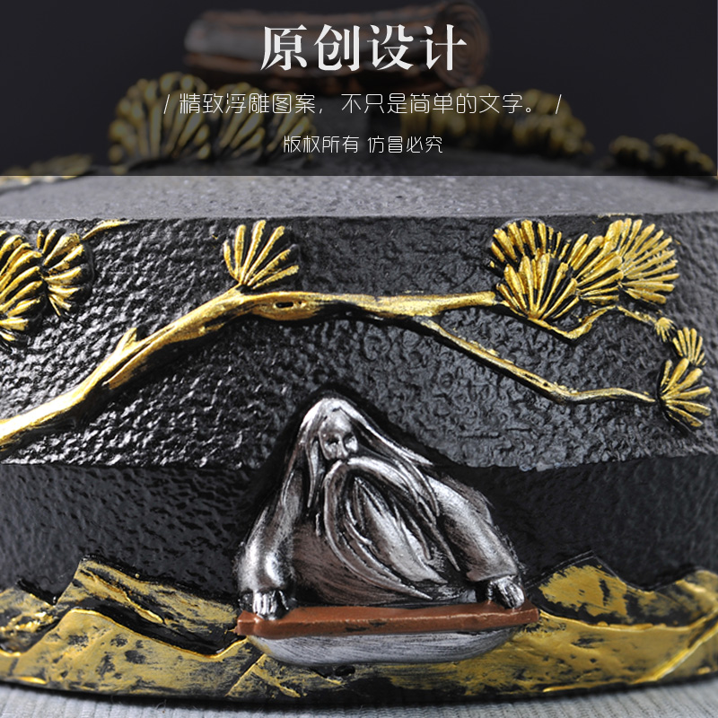 创意烟灰缸带盖大号家用客厅时尚个性潮流办公室中式复古装饰摆件