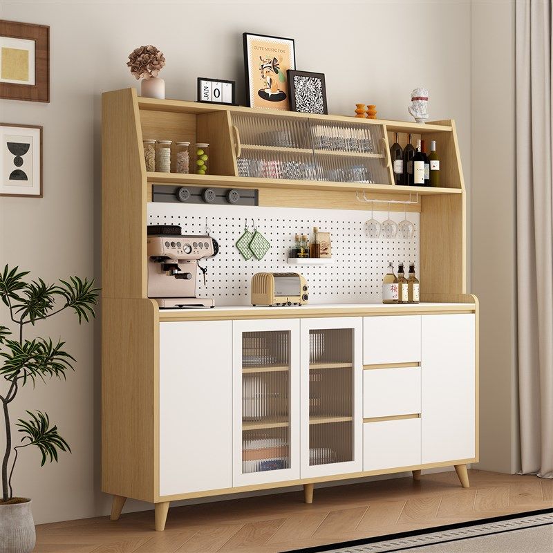 实木餐边柜靠墙一体储物柜原木风咖啡柜橱柜客厅酒柜多功能茶水柜,住宅家具,餐边柜,淘宝优惠券,粉丝福利购,淘宝优惠卷