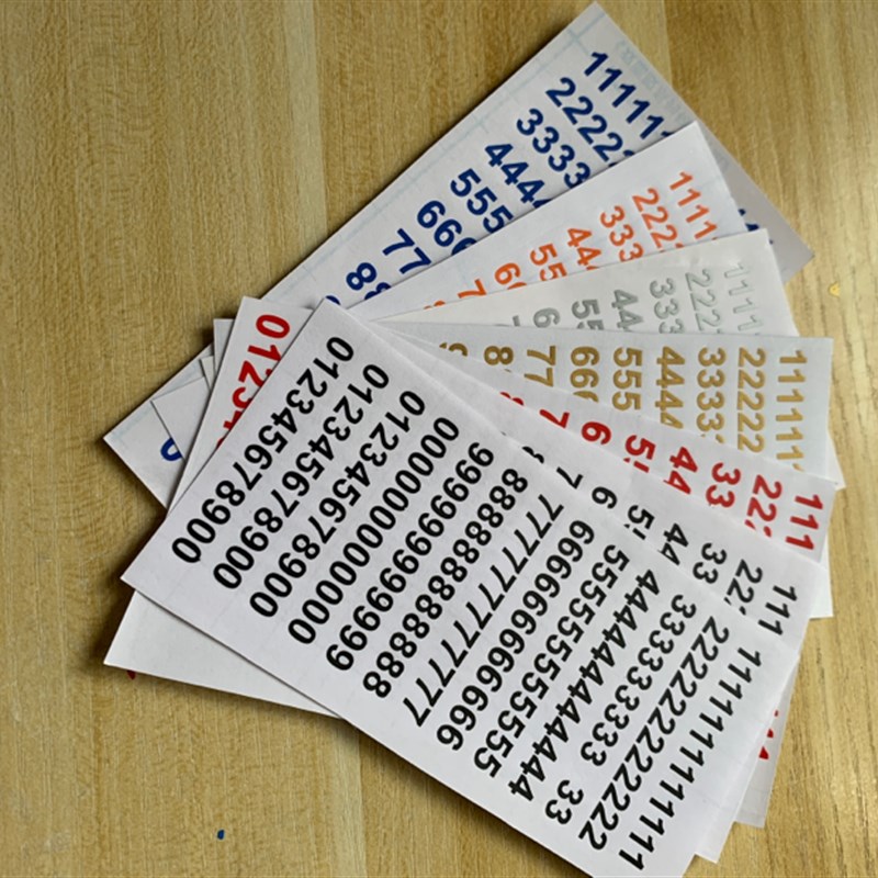 网红款TF眼影盘色号标识小数字小字母贴6mm金银多色防水