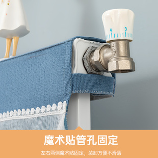装 简约暖气片罩家用布艺蕾丝防尘盖布防熏黑遮挡帘老式 饰罩套全包