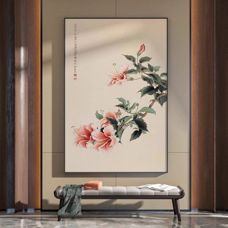 新中式客厅玄关走廊装饰画东世西室花鸟古典茶室书房背景墙壁挂画,家居饰品,现代装饰画,淘宝优惠券,粉丝福利购,淘宝优惠卷