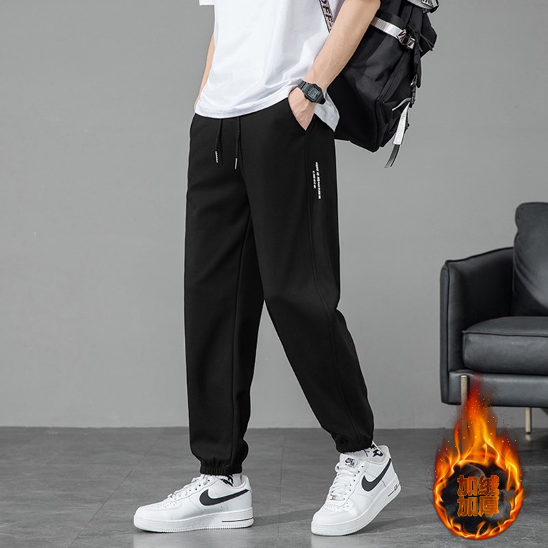 卫裤男秋冬装13青少年潮流帅气长裤12岁初中学生束脚裤15大童