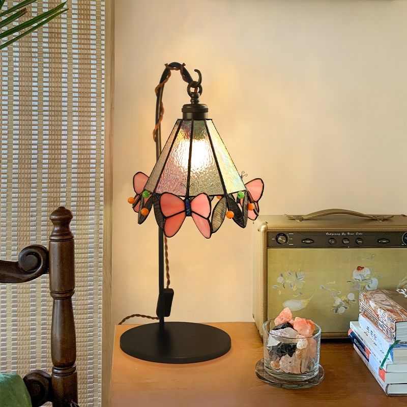法式复古蝴蝶客厅主卧桌面台灯中古怀旧创意卧室床头氛围灯具casa