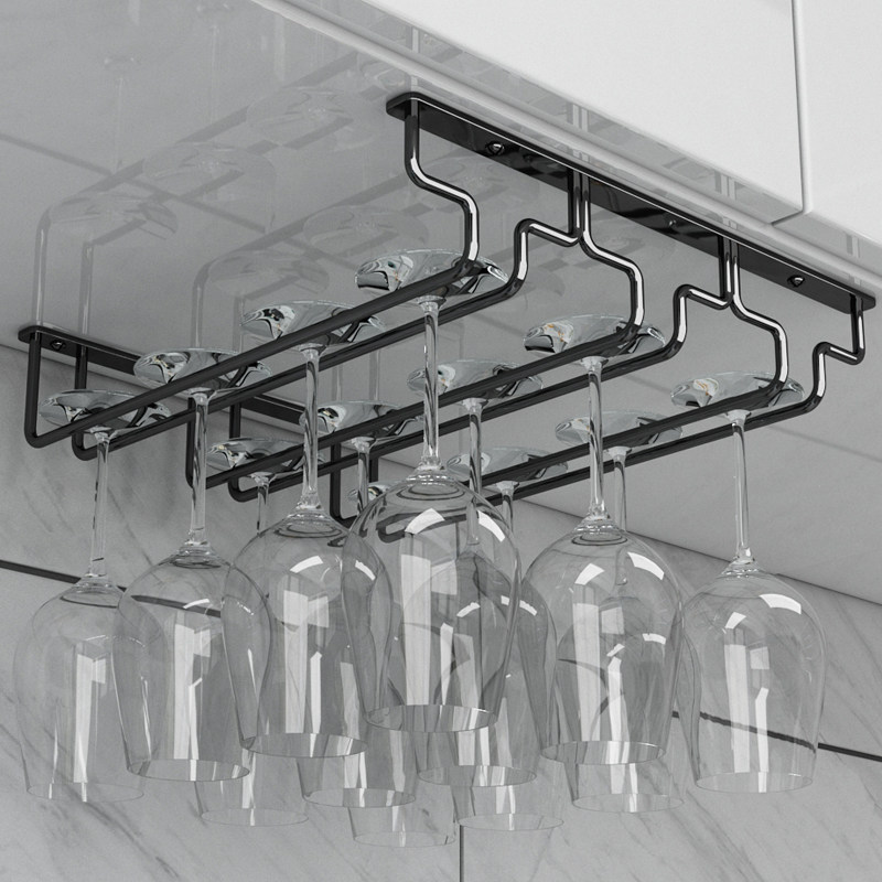 钛黑色SUS304不锈钢红酒杯架酒杯架倒挂家用高脚杯挂架挂酒杯架子,餐饮具,酒架,淘宝优惠券,粉丝福利购,淘宝优惠卷