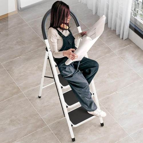 家用折叠梯加厚人字梯多功能置物架登高楼梯多用室内碳钢移动步梯