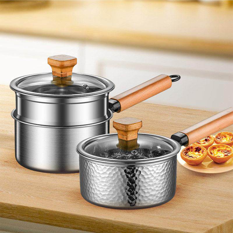 316不锈钢奶锅宝宝辅食锅婴儿煎煮锅特厚不粘无涂层小汤锅牛奶锅