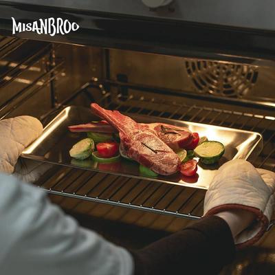 芬兰MISANBROO托盘不锈钢长方形烤箱家用小吃炸鸡蒸鱼餐盘备菜盘