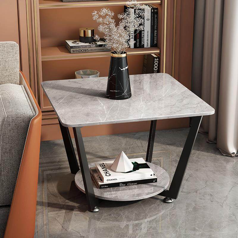 轻奢岩板边几客厅沙发边桌边柜角几阳台洽谈方桌小户型茶几小餐桌
