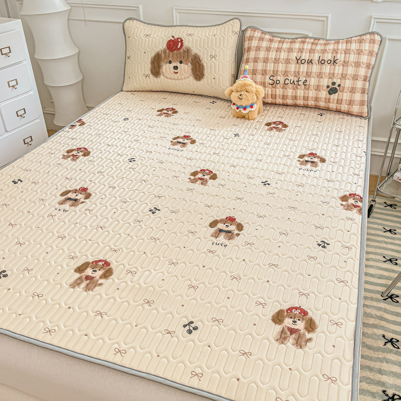 A类新款夏季凉感乳胶凉席床席三件套可机洗空调席卡通儿童冰丝席