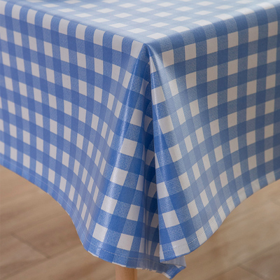 防水防油免洗桌布格子棉麻布艺餐桌布防烫台布PVC长方形野餐盖布