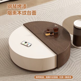 帕沙曼茶几电视柜意式极现代客厅小户型旋转大小圆形茶几