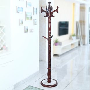 实木衣帽架欧式家用酒店客房卧室客厅落地创意大理石底盘挂衣架子