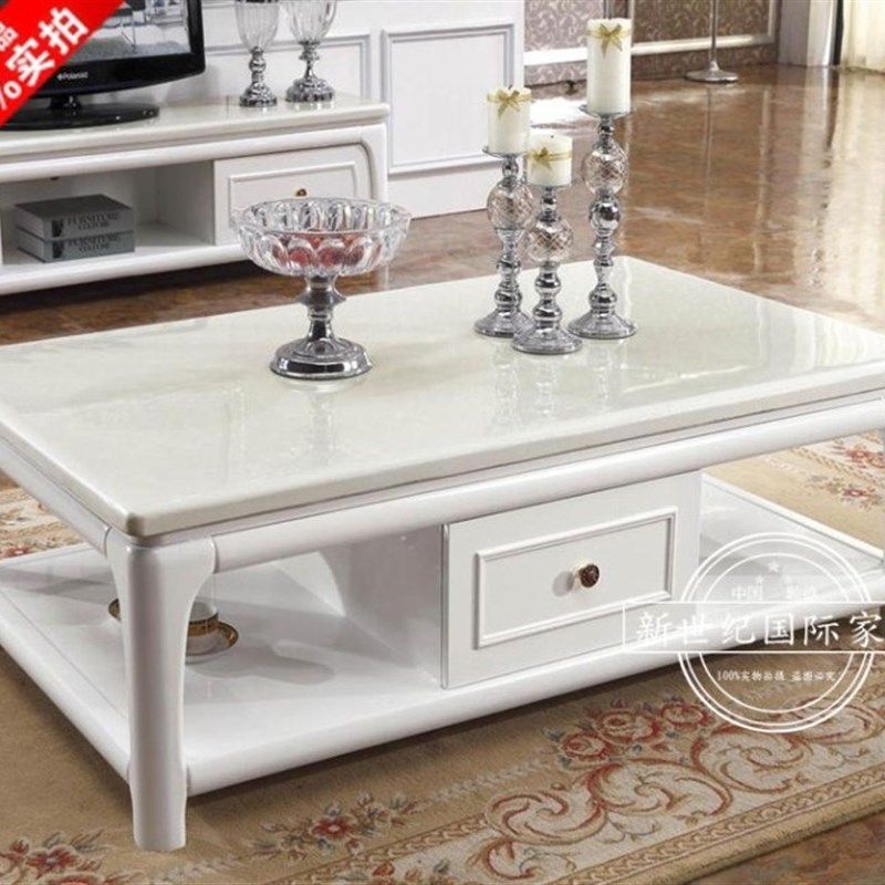 大理石茶几现代小户型带抽屉休闲极简实木茶几电视柜,住宅家具,茶几,淘宝优惠券,粉丝福利购,淘宝优惠卷