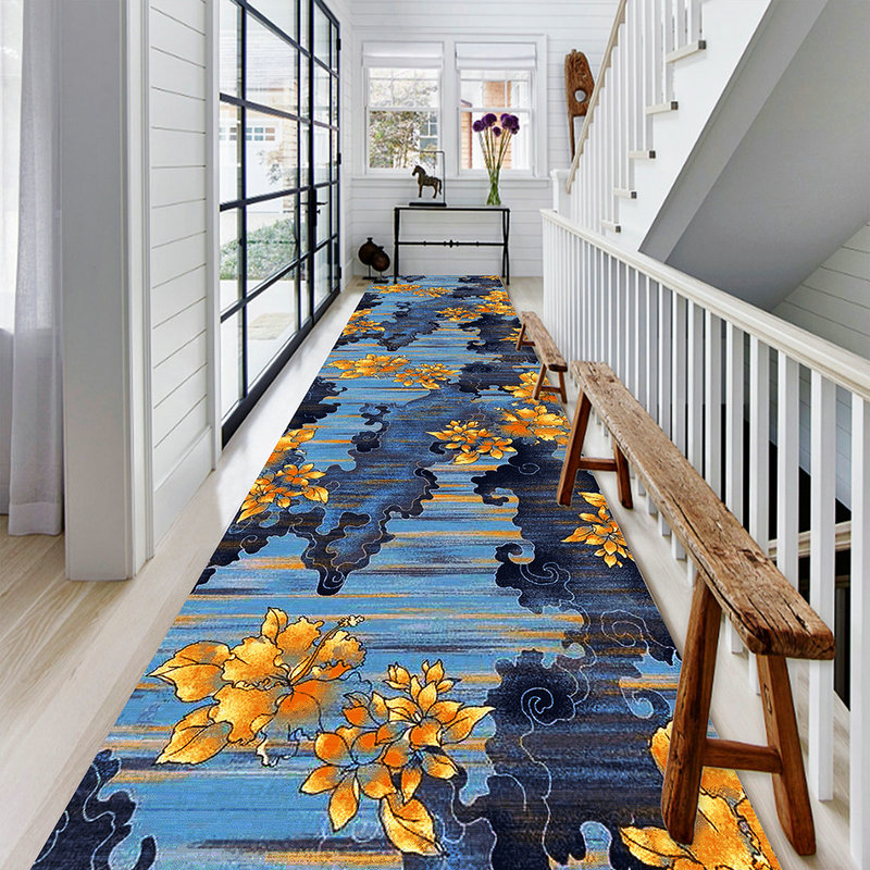 花草d宾馆走廊地毯过道楼梯进门口地垫家用卧室床边毯满铺可裁剪