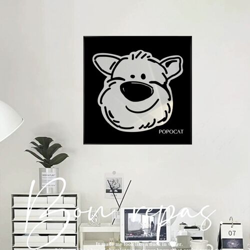 风小狗镜子饰画现代卧床挂画客厅玄关摆画