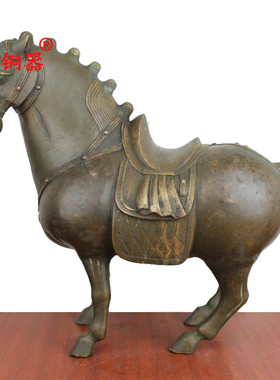 宇卓铜器纯铜唐马黄铜唐马铜马家居装饰办公室工艺品摆件