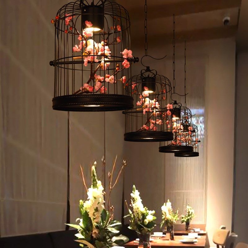 主题网红音乐西餐厅鸟笼吊灯双层带射灯创意铁艺装饰饭店花艺灯饰,家装灯饰光源,酒店/宴会厅/餐饮吊灯,淘宝优惠券,粉丝福利购,淘宝优惠卷