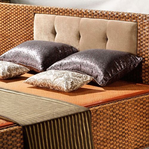 民宿度假房藤艺双人床休闲真藤编织1.8m卧室婚庆大床实木框架拆装