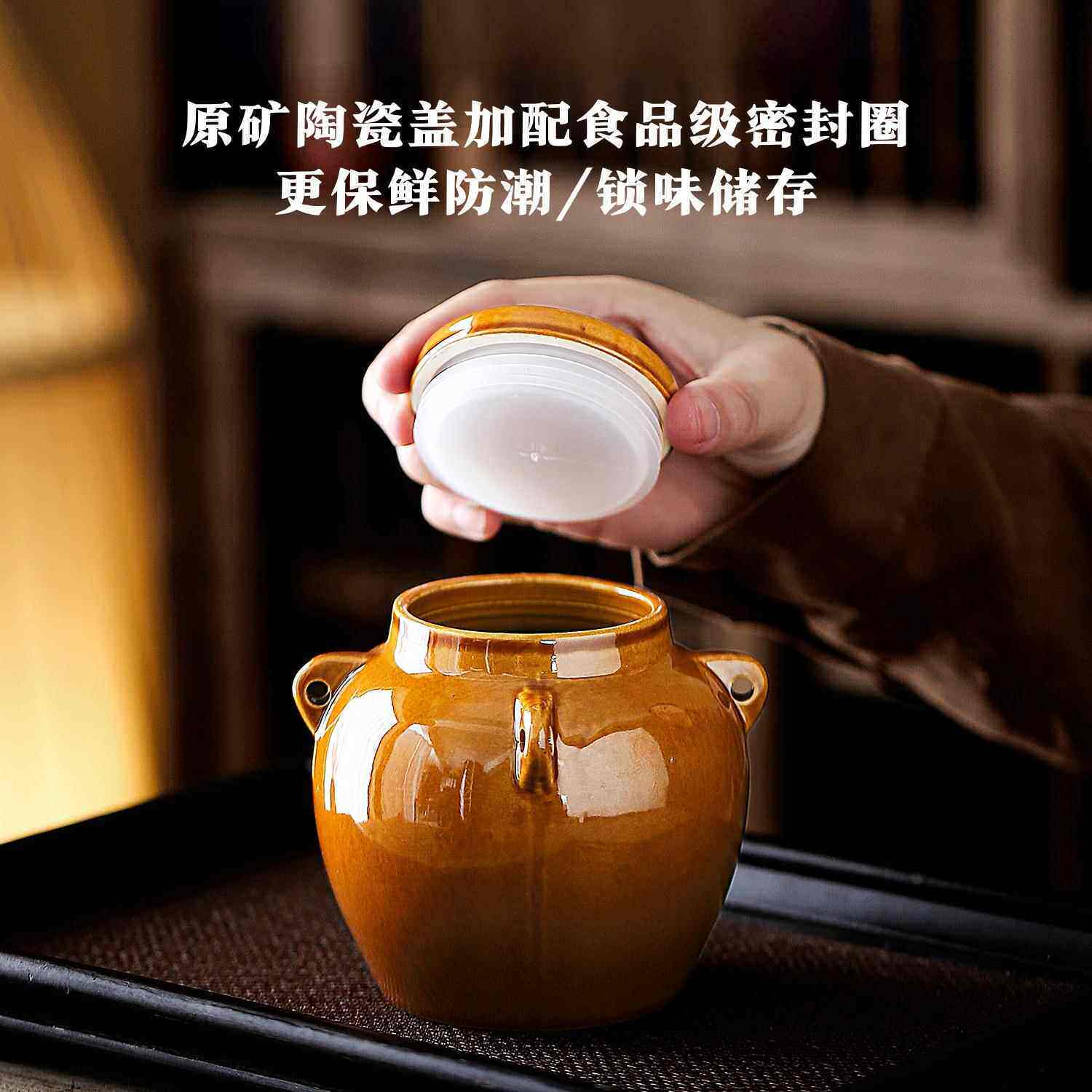 豆腐乳罐子陶瓷食品密封罐家用猪油罐泡菜坛子蜂蜜罐辣椒罐储物罐