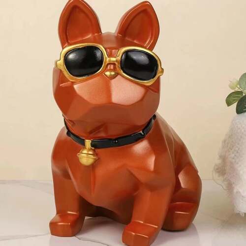 法斗犬狗白胚搪胶娃娃涂鸦存钱罐客厅摆件手工坊摆摊厂家 投币