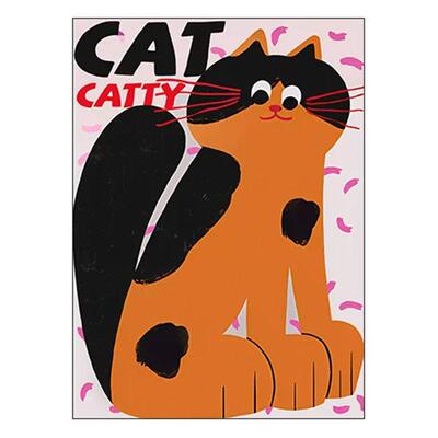 多巴胺色卡通动物狗狗猫咪韩系油画布装饰画打印画芯贴画海报