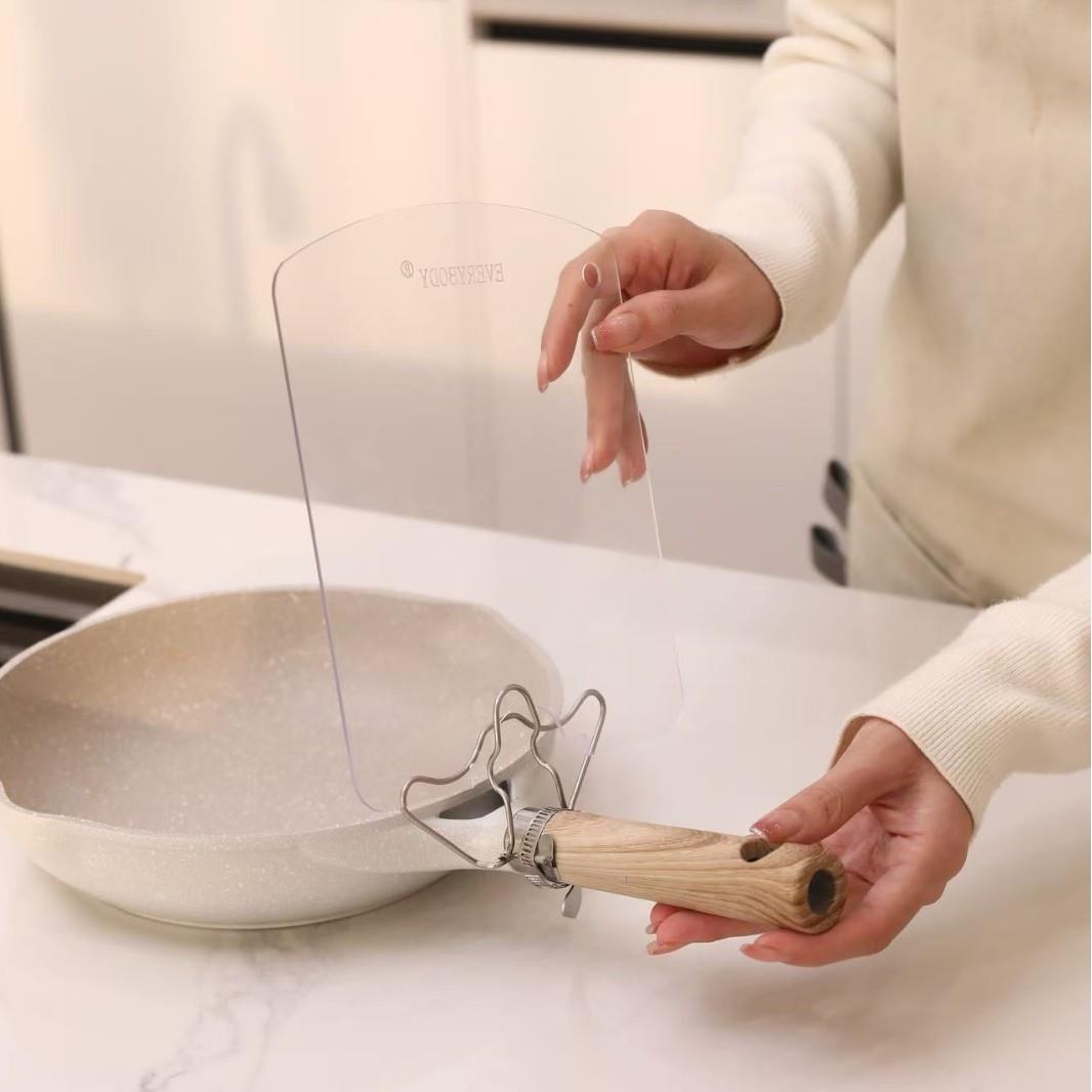 家用不锈钢锅铲架透明防油溅PC挡板厨房用具可壁挂挡板厨具置物架