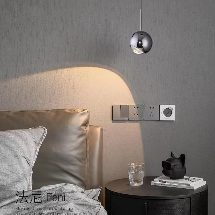 全光谱床头吊灯卧室小吊灯现代简约长线球形轻奢餐厅极简吧台吊灯