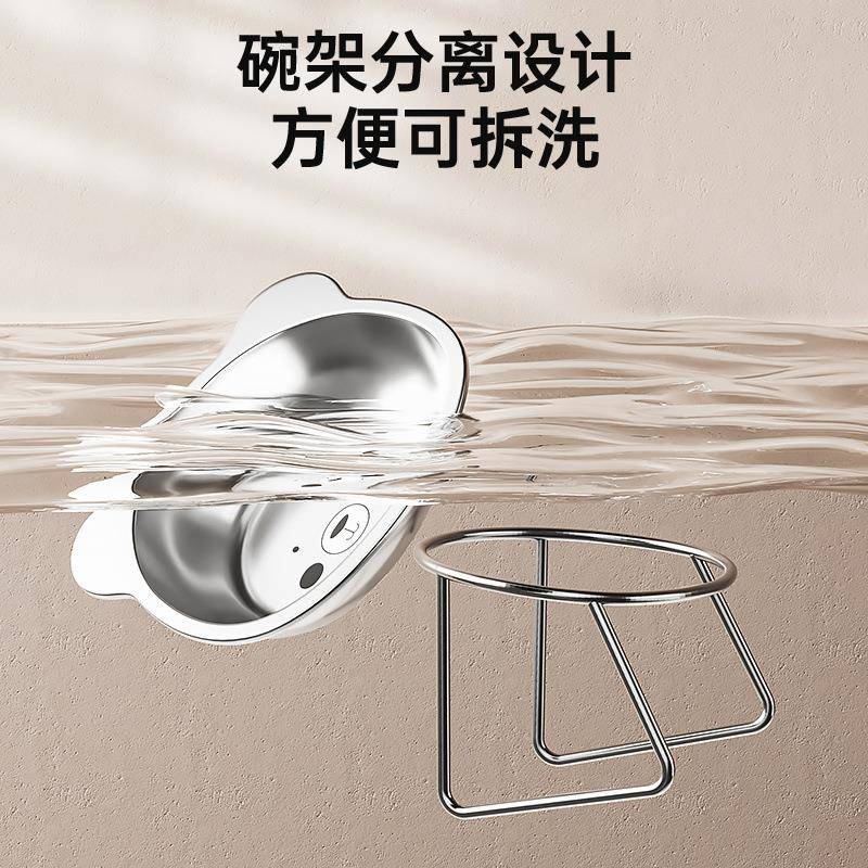 304不锈钢防打翻猫碗猫食盆猫咪吃饭喝水碗粮碗食碗狗食盆宠物碗