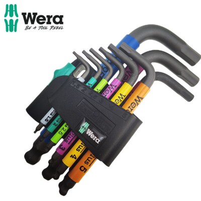 德国进口wera维拉950/9短柄球头内六角L型扳手9件套公制彩色护套