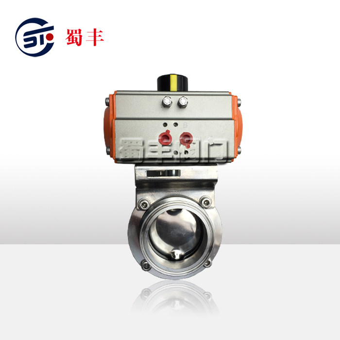 304不锈钢(D681X-10P)气动卫生级快装蝶阀气动卡箍蝶阀气动蝶阀