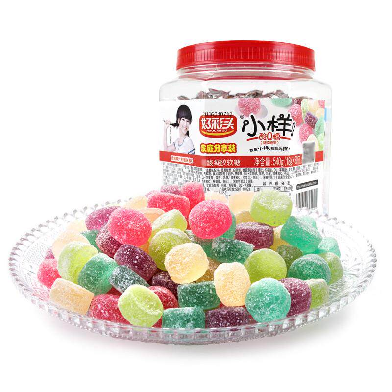 酸q糖桶装540g网红橡皮软