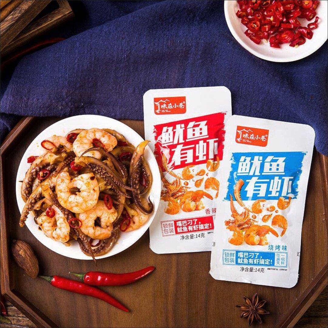 正宗味在小巷香辣鱿鱼即食海鲜11g零食宿舍解馋休闲食品麻辣零食