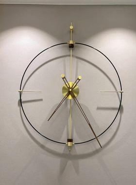 北欧创客意现代轻奢极西牙挂钟艺EEI术班个性简大尺寸样板间厅时