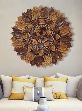 东亚木雕装饰泰品国进口手工浮雕壁饰挂客板OCB泰式酒店会所厅墙