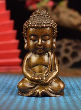 全铜茶实心FIF招财新中式心可爱宝宝佛人面物实桌小摆件台茶宠工