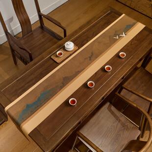 桌爱奇葩 原创剪越江秋CXDC0149图旗布式意禅茶席垫子中茶桌垫布