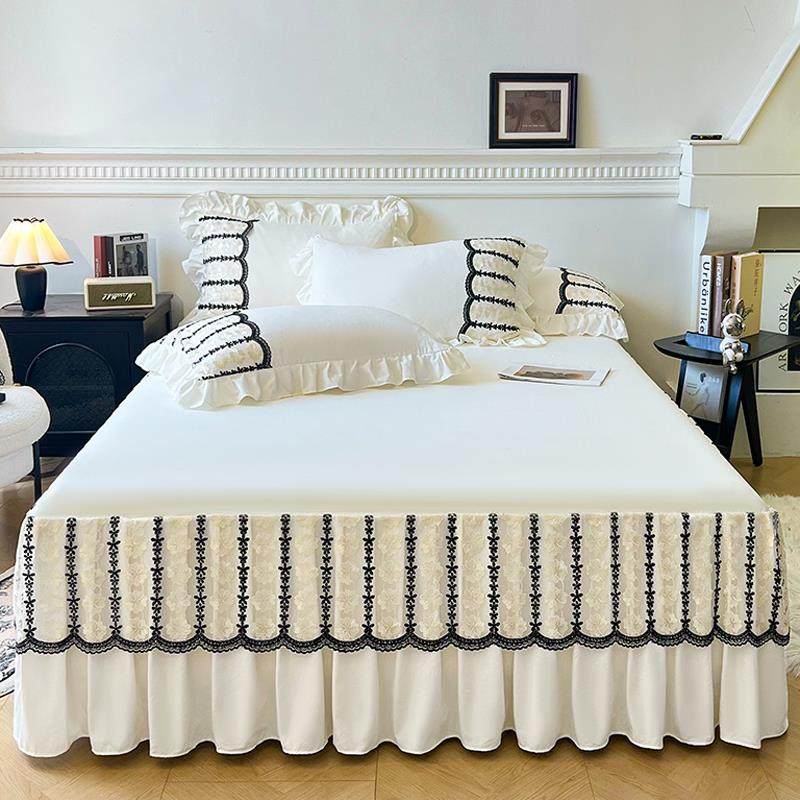 公主风hex09920蕾花边床式床丝罩单件高防级感尘遮丑床围裙裙保护