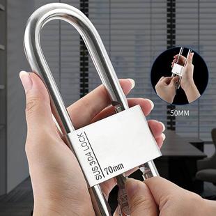 可0调节U挂锁34不锈钢头长梁通用锁户外防双水防锈玻璃门开门橱柜