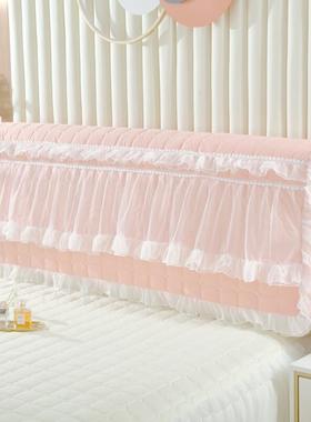 做全包夹蕾丝欧式00222棉床头套床头罩公主定风防尘罩木皮床布艺