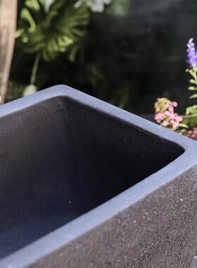 粗陶紫砂花箱花种植花槽长方形户盆外庭院RNQ箱加厚花盆市政工程