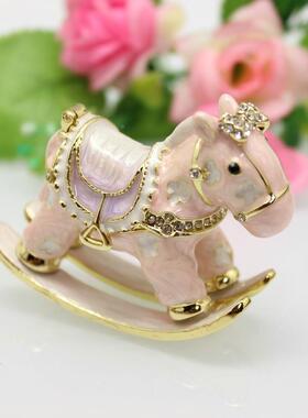 约可爱通合金珐瑯摇摇SY2202马南瓜简装饰盒车卡木马珠宝盒生日毕