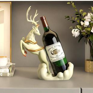 轻高级感bk240424鹿红酒架摆件酒柜装饰福品厅餐边柜客酒托乔奢迁